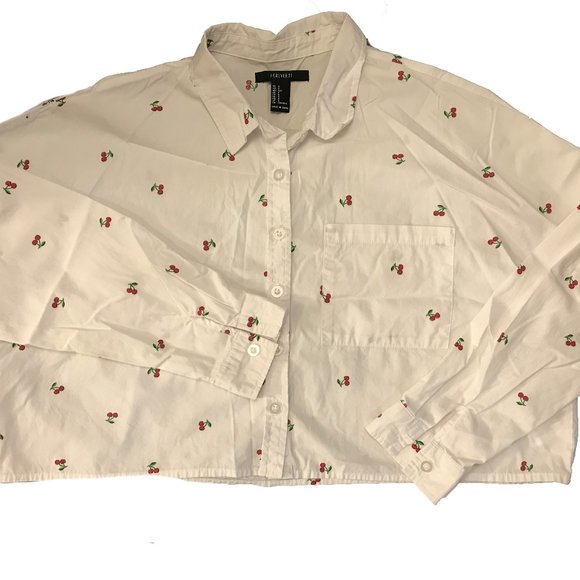 Forever 21 Cropped Button Down Shirt - Picture 1 of 4